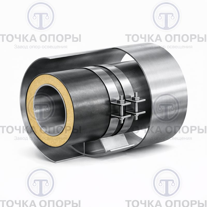 Скользящая опора для прокладки в футляре трубы ППУ Ду76/140/377
