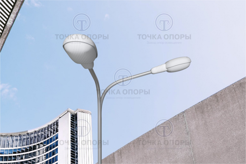 К2-1,5-1,5-90-Ф4 двухрожковый разнонаправленный под 90° консольный кронштейн